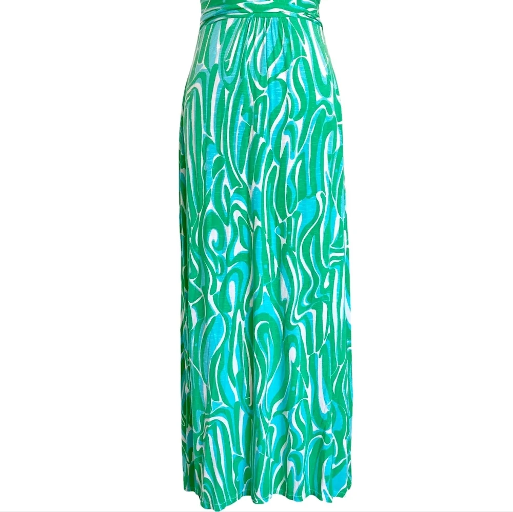SOLD Lilly Pulitzer Villa green Finders Keepers printed flowy dress sleeveless S - Picture 4 of 11